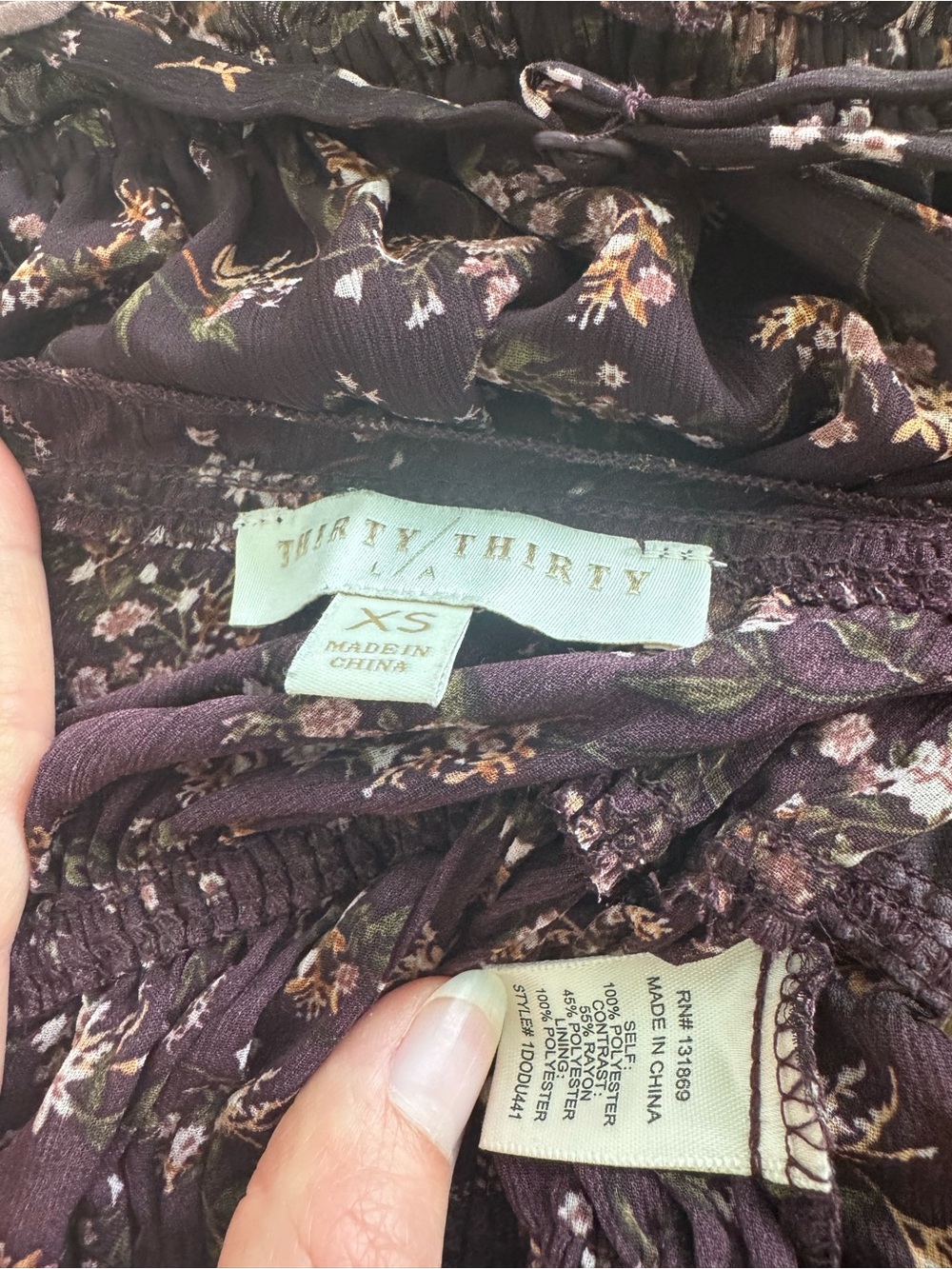 XS Floral Cami Crop Top - Picture 5 of 9